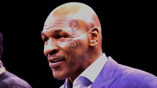 Mike Tyson is seen before the fight between Jake Paul and Tommy Fury